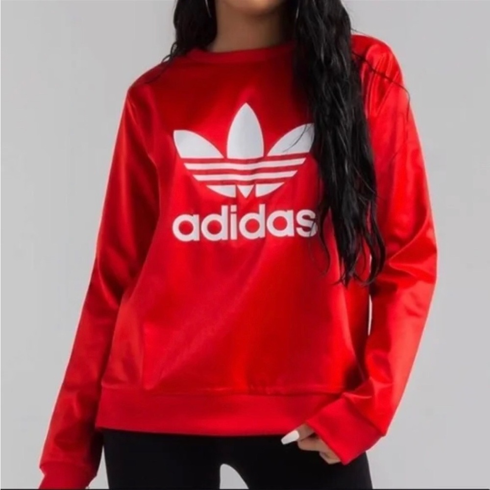 New ADIDAS ORIGINALS Red Trefoil Crew Neck NWOT Size Large